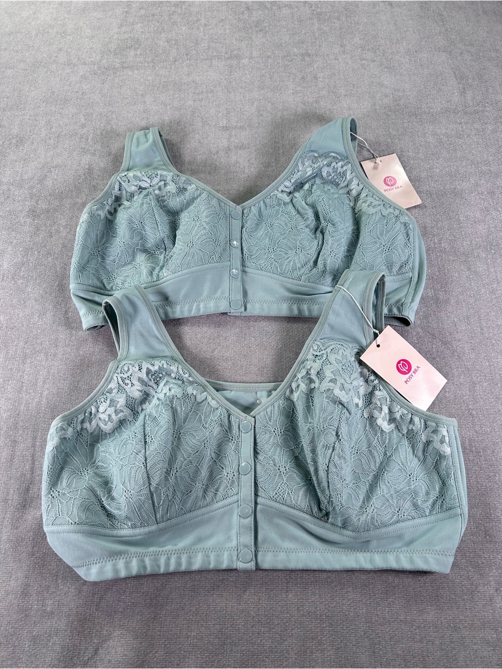 Posy Bra 2XL Front Closure Wireless Lace Comfort Bra NWT Bundle of 2